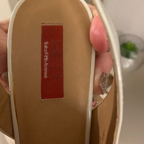 RED Saks Fifth Avenue Cork Wedge - Picture 5 of 6